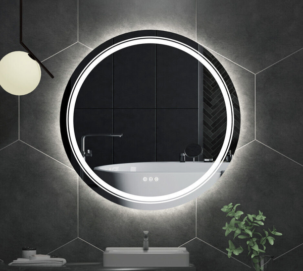 LED Round Mirror Bathroom Vanity Mirror With Lights Anti-fog Dimmable