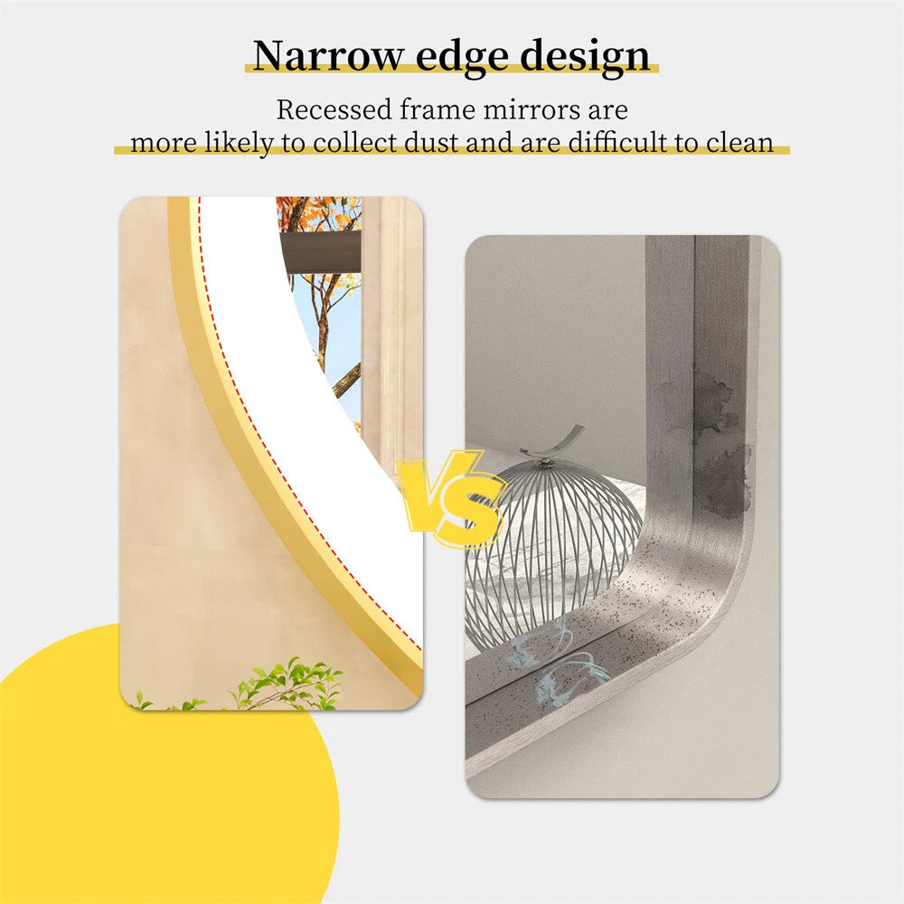 Gold LED Bathroom Mirror with Lights HD Makeup Vanity Mirrors Anti Fog Ul Listed