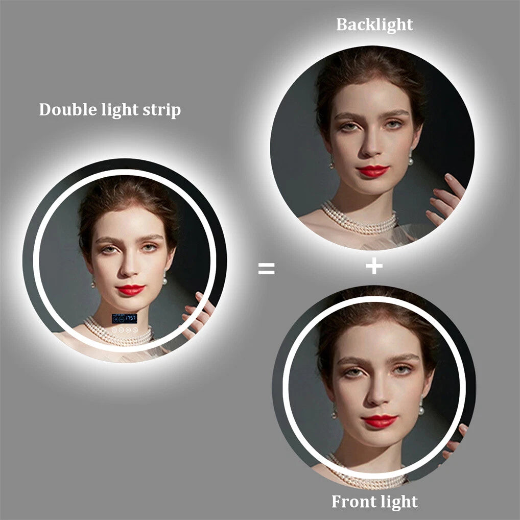 Anti-fog Bathroom Mirror Vanity Mirror with Light Bluetooth HD LED Makeup Mirror