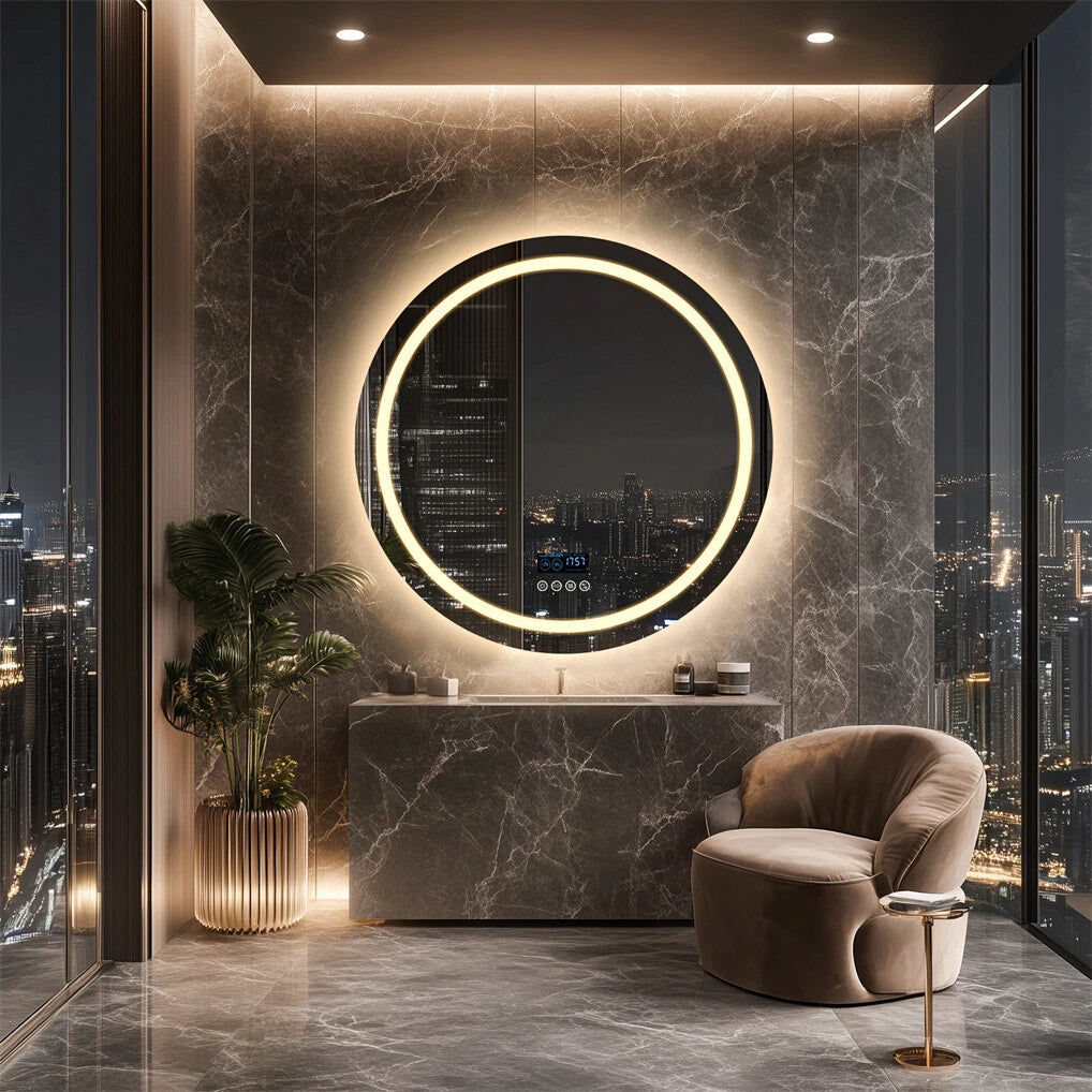 Anti-fog Bathroom Mirror Vanity Mirror with Light Bluetooth HD LED Makeup Mirror