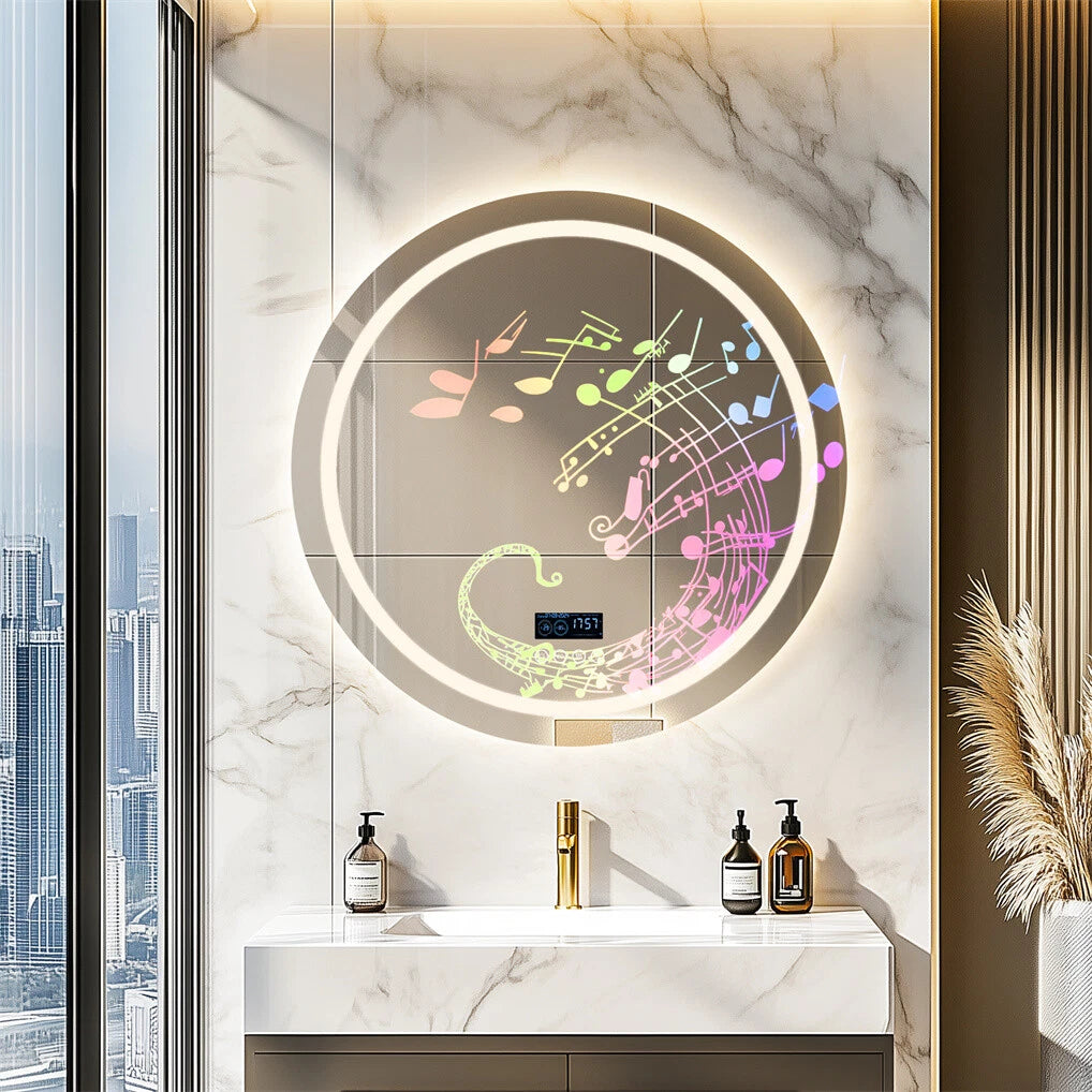 Anti-fog Bathroom Mirror Vanity Mirror with Light Bluetooth HD LED Makeup Mirror